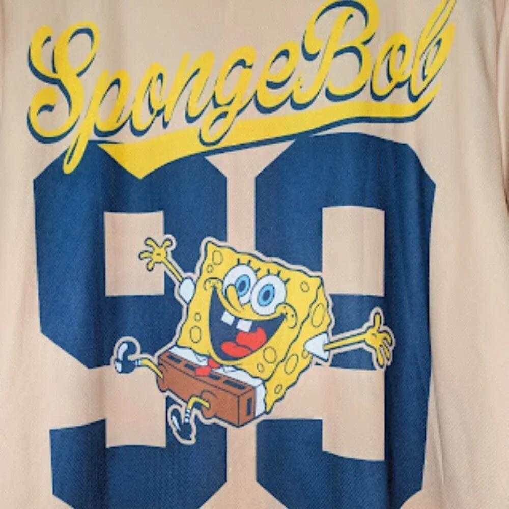 Nickelodeon‎ Blue and Cream Retro Baseball Jersey